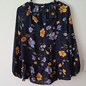 Old Navy Womens V Neck Floral Blouse